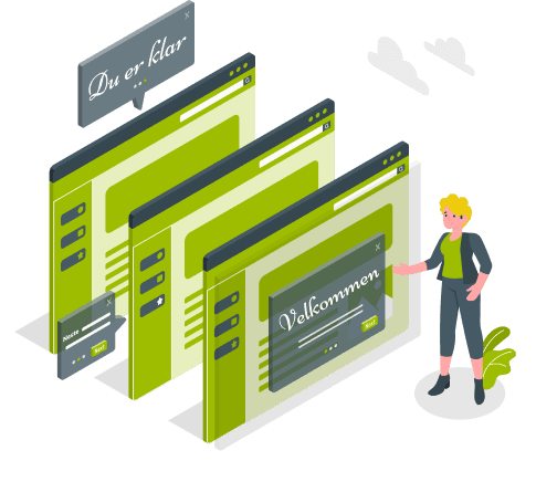 Ikon av en person som navigerer på en nettside