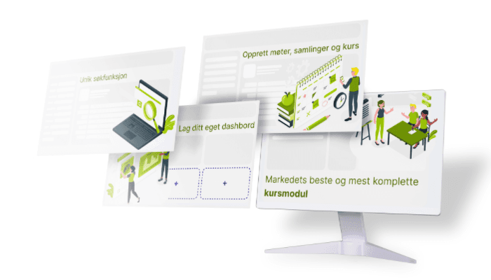 Fire skjermer med visning av Safirweb